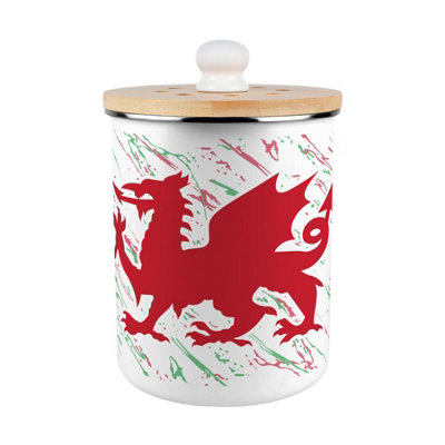 Purely Home Welsh Dragon Food Waste CaddyEnamel 2L Kitchen Compost Bin from B&Q
