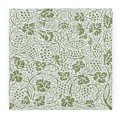 Purely Home Green Oak Leaves & Berries Large Square Worktop ProtectorSmooth Glass Chopping Board from B&Q