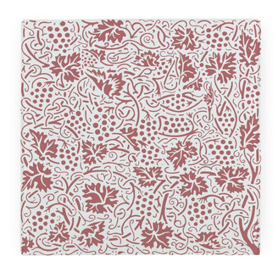 Purely Home Red Oak Leaves & Berries Large Square Worktop ProtectorSmooth Glass Chopping Board from B&Q