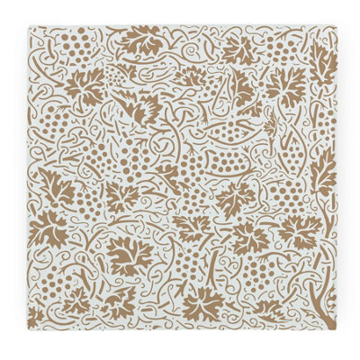 Purely Home Gold Oak Leaves & Berries Large Square Worktop ProtectorSmooth Glass Chopping Board from B&Q