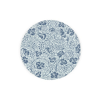 Oak Leaves & Berries Round Glass Trivet - Blue Small Textured Worktop Protector Gift 20cm x 20cm (8" x 8") - Image 4