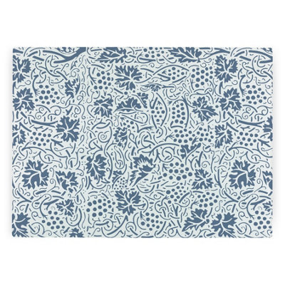 Purely Home Blue Oak Leaves & Berries Worktop ProtectorLarge Textured Glass Chopping Board from B&Q