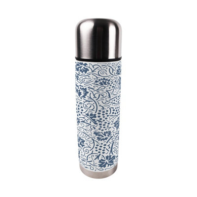 Purely Home Oak Leaves & Berries Blue Large Reusable Thermal Flask from B&Q