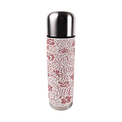 Purely Home Oak Leaves & Berries Red Large Reusable Thermal Flask from B&Q