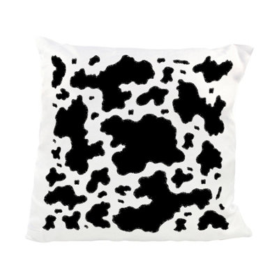 Purely Home Black Cow Print Farm Animal Cushion