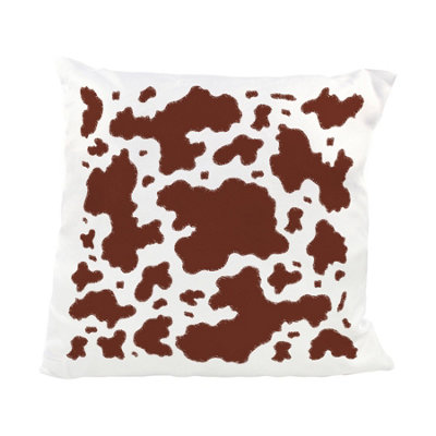 Purely Home Brown Cow Print Farm Animals Cushion