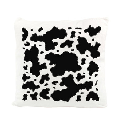 Purely Home Black Cow Print Velvet Cushion