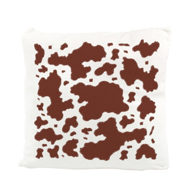 Purely Home Brown Cow Print Velvet Cushion