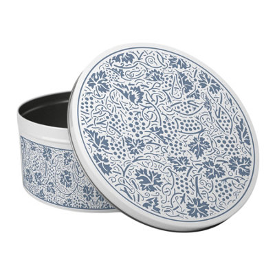 Purely Home Blue Oak Leaves & Berries Round Cake TinLarge Baking Storage Kitchen Gift from B&Q