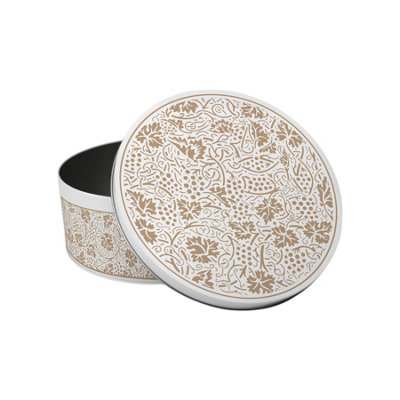 Purely Home Yellow Oak Leaves & Berries Round Cake TinSmall Baking Storage Kitchen Gift from B&Q
