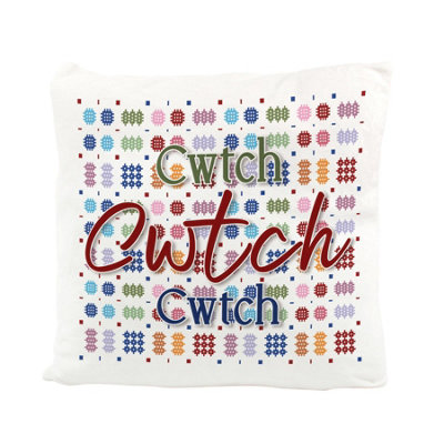 Purely Home Colourful Welsh Cwtch Velvet Cushion from B&Q