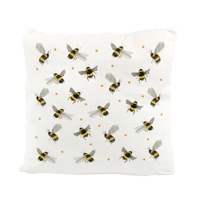 Purely Home Flying Bumblebees Velvet Cushion