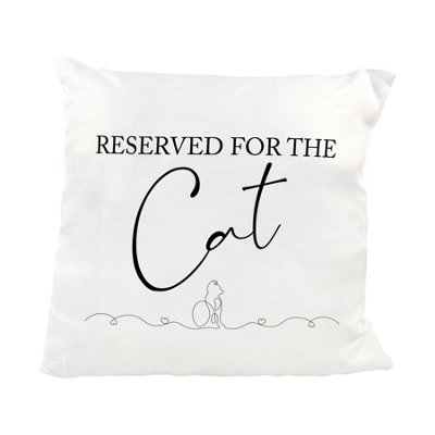 Purely Home Fine Line Reserved For The Cat Cushion