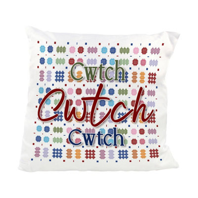 Purely Home Colourful Welsh Cwtch Tapestry-Effect Cushion from B&Q