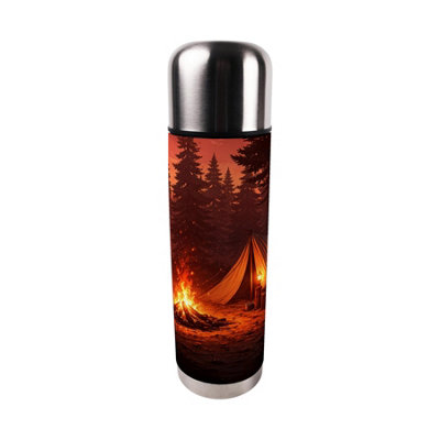 Purely Home Red Camping Trails Large Reusable Thermal Flask from B&Q