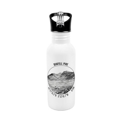 Three Peaks Challenge Bottle Gift - Stainless Steel Flip-Top Canteen & Straw - Image 3