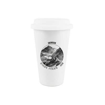 Purely Home 3 Peaks Hiking Porcelain Travel Mug - White - Image 3