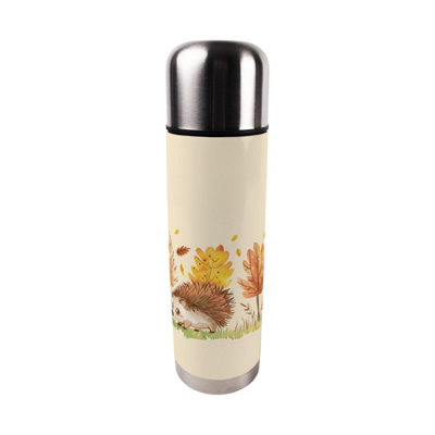 Purely Home Autumnal Hedgehogs Large Reusable Thermal Flask from B&Q