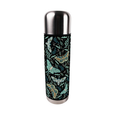 Purely Home Gothic Moths Large Reusable Thermal Flask from B&Q