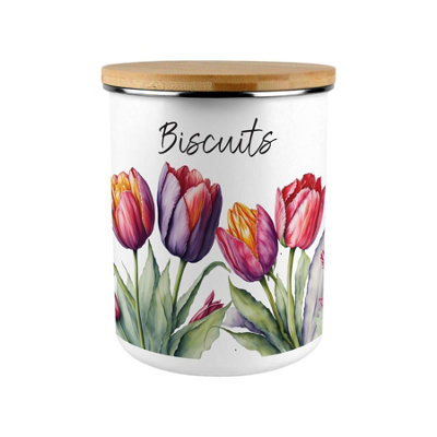 Purely Home Tulips Extra Large Biscuit Tin from B&Q