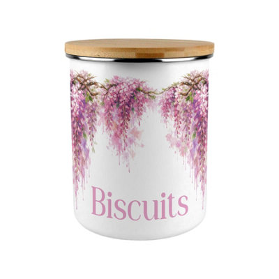 Purely Home Pink Wisteria Extra Large Biscuit Tin