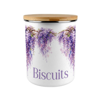 Purely Home Purple Wisteria Extra Large Biscuit Tin