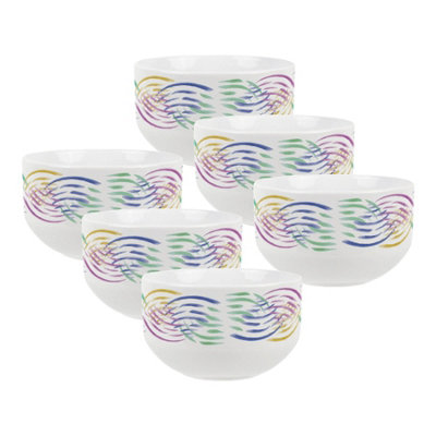 Purely Home Abstract Waves Ceramic BowlsDinnerware Serving/cereal BowlsSet Of 6 from B&Q