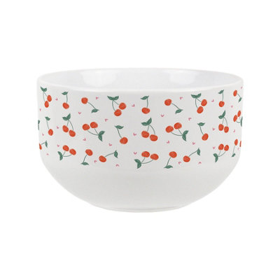 Juicy Cherries Large Cereal Bowl - Ceramic Fun Dinnerware Serving Bowl - Image 3
