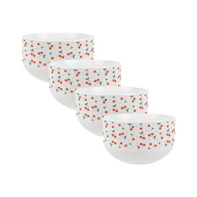 Purely Home Juicy Cherries Ceramic BowlsDinnerware Serving/cereal BowlsSet Of 4 from B&Q