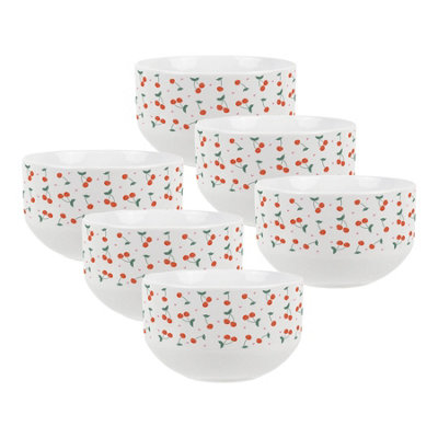 Purely Home Juicy Cherries Ceramic BowlsDinnerware Serving/cereal BowlsSet Of 6 from B&Q
