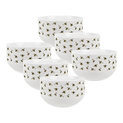 Purely Home Scattered Bees Ceramic BowlsDinnerware Serving/cereal BowlsSet Of 6 from B&Q