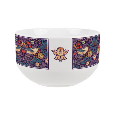 Purely Home Purple Strawberry Thief Ceramic BowlDinnerware Serving/cereal Bowl from B&Q
