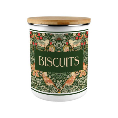 B&Q -  Green Strawberry Thief Extra Large Biscuit Tin - Image 4