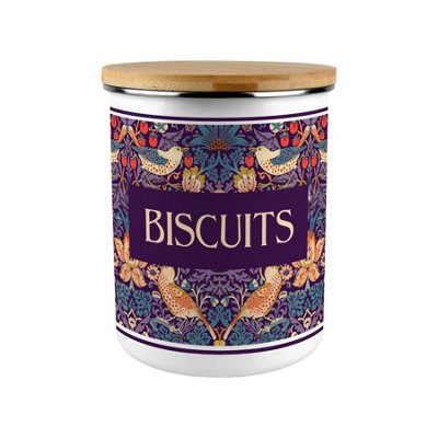 B&Q -  Purple Strawberry Thief Extra Large Biscuit Tin