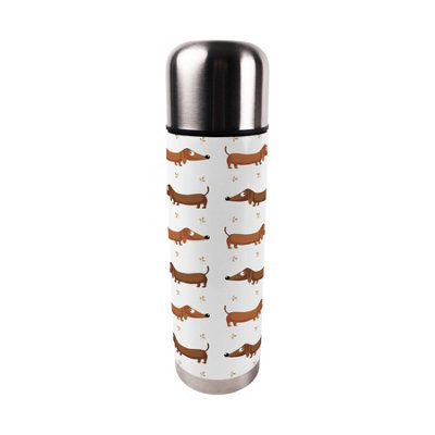 Purely Home Cartoon Dachshunds Large Reusable Thermal Flask from B&Q