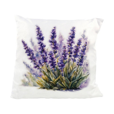 Purely Home Garden Watercolours Lavender Cushion from B&Q