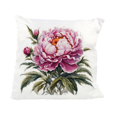 Purely Home Garden Watercolours Peony Cushion from B&Q