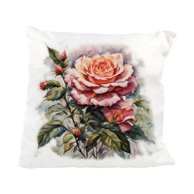 Purely Home Garden Watercolours Rose Cushion from B&Q