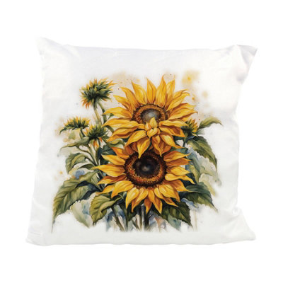 Purely Home Garden Watercolours Sunflower Cushion from B&Q