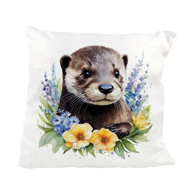 Purely Home Watercolour Floral Otter Cushion from B&Q