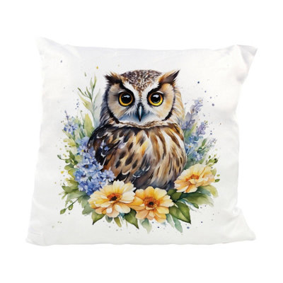 Purely Home Watercolour Floral Owl Cushion from B&Q