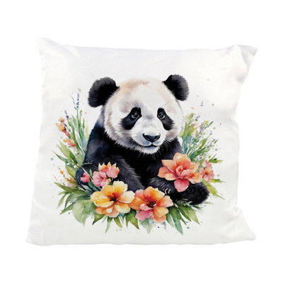 Purely Home Watercolour Floral Panda Cushion from B&Q