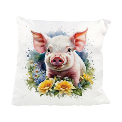 Purely Home Watercolour Floral Piglet Cushion from B&Q