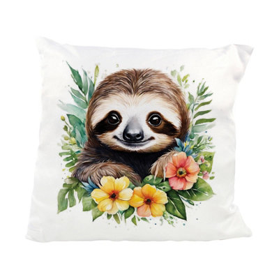Purely Home Watercolour Floral Sloth Cushion from B&Q