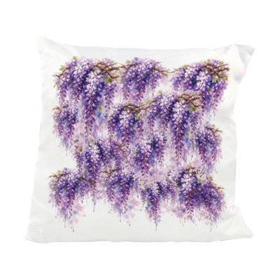 Purely Home Purple Wisteria Floral Cushion
