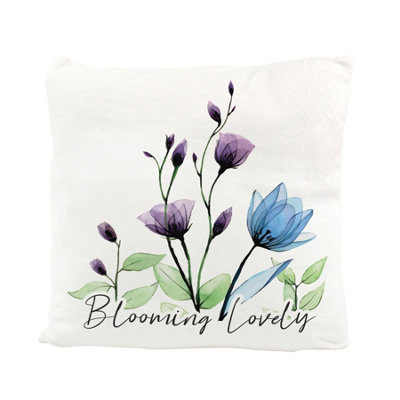 Purely Home Blooming Lovely Floral Velvet Cushion