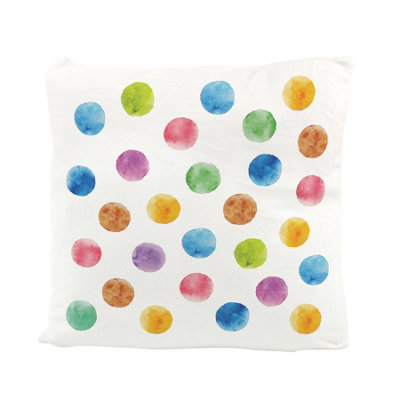 Purely Home Multicoloured Polka Dots Velvet Cushion from B&Q
