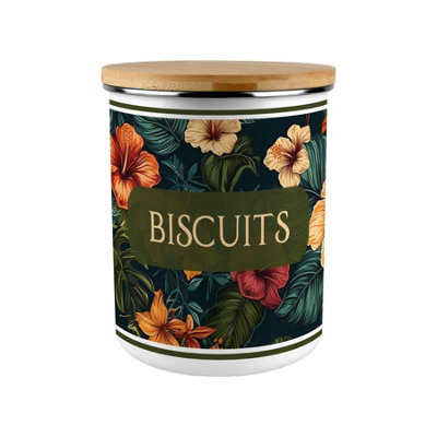 Purely Home Dark Hibiscus Extra Large Biscuit Tin - Multicoloured - Image 3