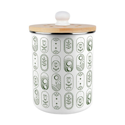 Purely Home Boho Minimalism Food Waste CaddyEnamel 2L Kitchen Compost Bin from B&Q
