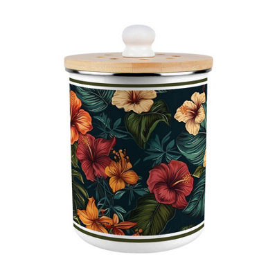 B&Q -  Dark Hibiscus Food Waste CaddyEnamel 2L Kitchen Compost Bin